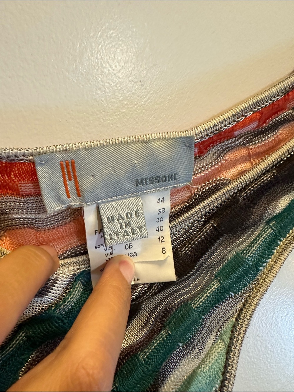 M Missoni Multicolor Zigzag Knit Tank Top Made in Italy Size 44 US 8 - Picture 2 of 8